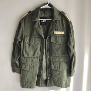 Zara army oversized utility jacket!